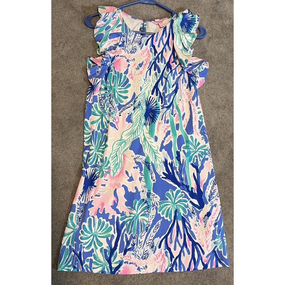 Lilly Pulitzer Esmeralda Jet Stream Dress Sleeveless Stretch Jersey XXS